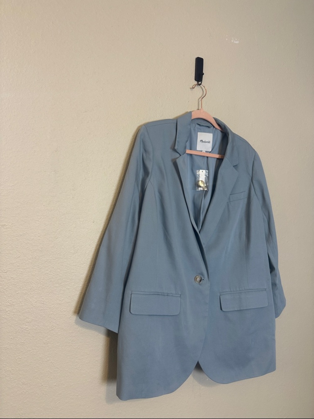 Madewell The Plus Larsen Blazer in Drapeweave In Overcast Size 2X NWT - Picture 6 of 10